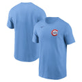 Mens Chicago Cubs Nike Valor Blue 2nd Alternate Wordmark T-Shirt product image 1, provided for visual reference and product