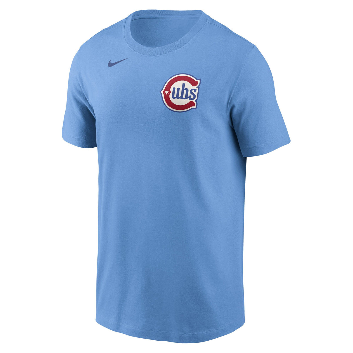 Mens Chicago Cubs Nike Valor Blue 2nd Alternate Wordmark T-Shirt product image 2, provided for visual reference and product