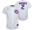 Youth Nike Nico Hoerner Chicago Cubs White Home Game Replica Jersey product image 1, provided for visual reference and