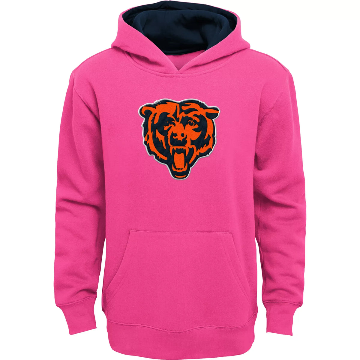 Kids Chicago Bears Prime Pink Pullover Fleece Hoodie product image 1, provided for visual reference and product detail review
