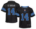 Kids Amon-Ra St. Brown Detroit Lions Black Child Nike Replica Jersey product image 1, provided for visual reference and