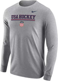 US Hockey Nike Dark Heather Bar 2026 Core Long Sleeve T-Shirt for Men product image 1, provided for visual reference and