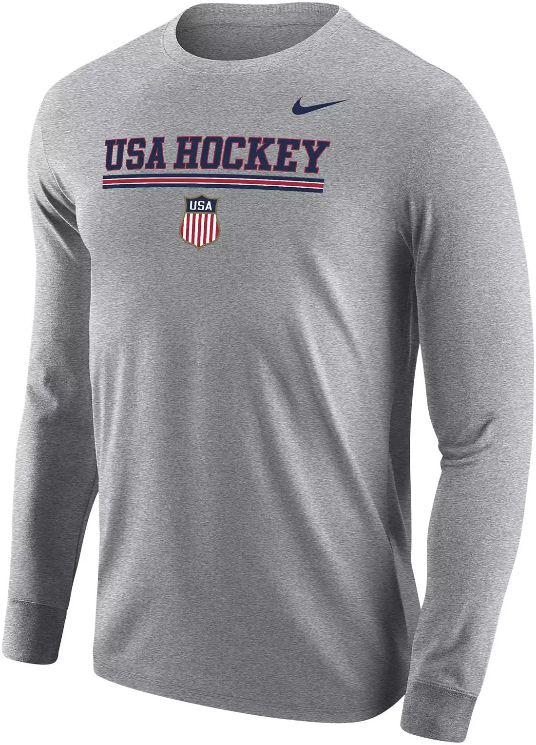 US Hockey Nike Dark Heather Bar 2026 Core Long Sleeve T-Shirt for Men product image 1, provided for visual reference and