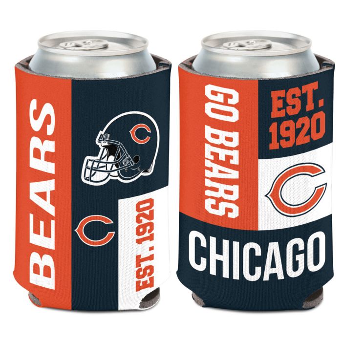 Chicago Bears 12 oz. Color Block Can Cooler By Wincraft product image 1, provided for visual reference and product detail
