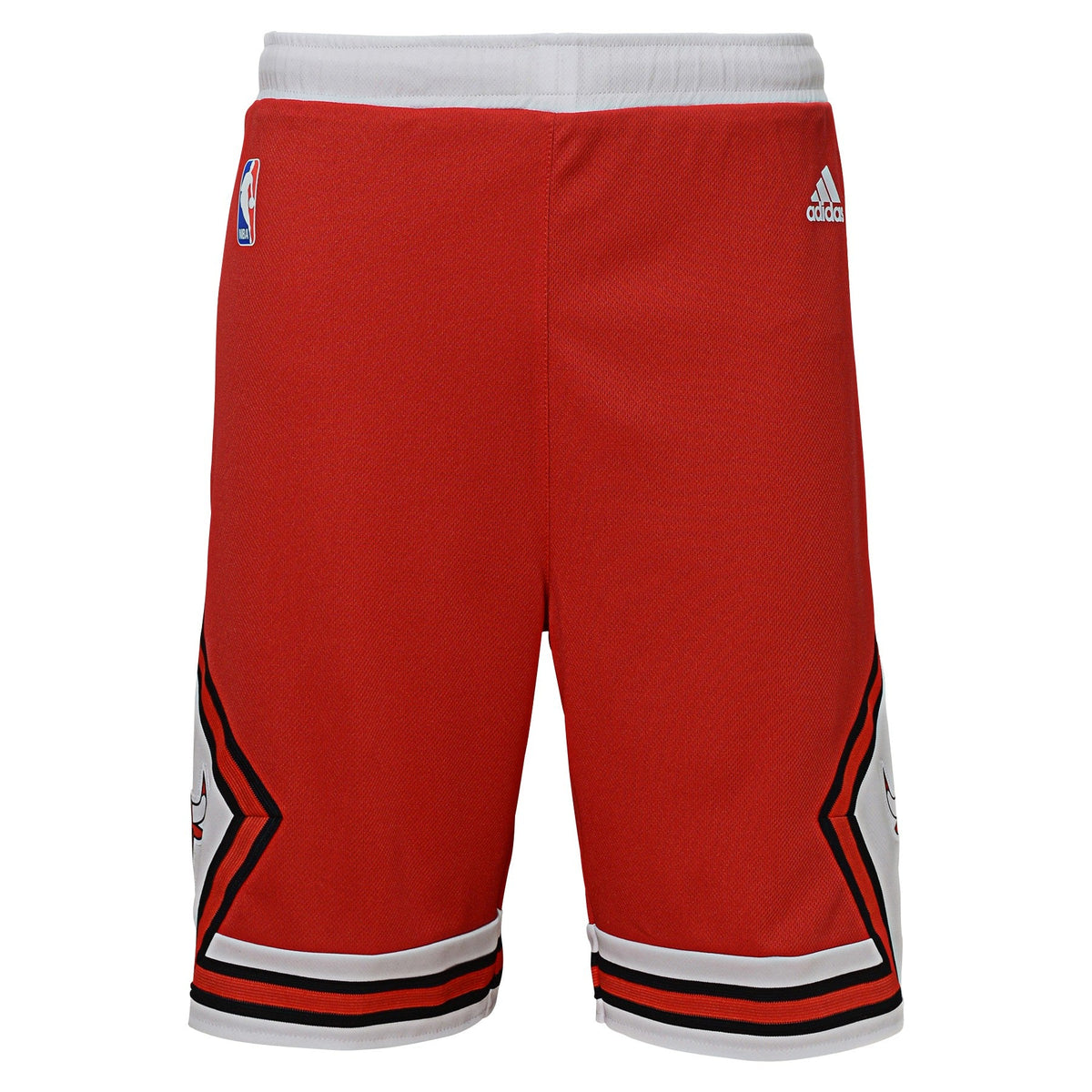 Youth Chicago Bulls Road Replica Red Shorts product image 1, provided for visual reference and product detail review
