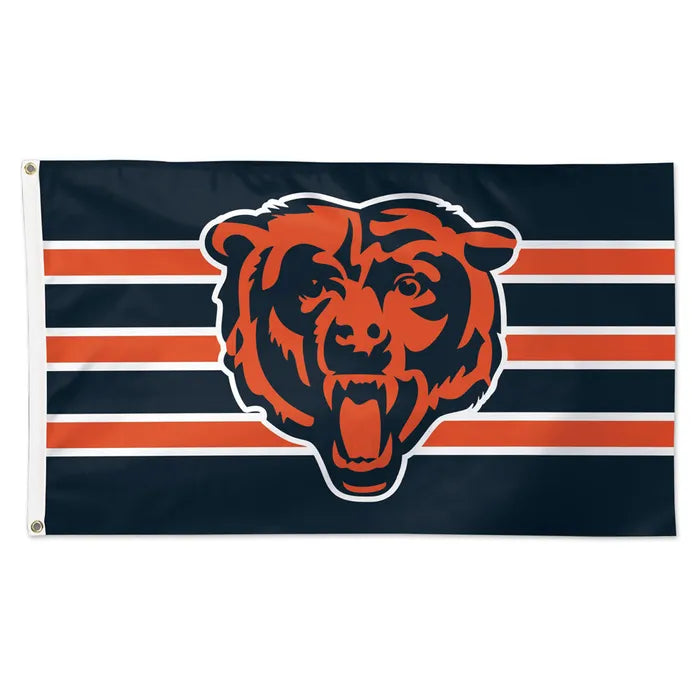 Chicago Bears 3x5 Stripes Deluxe Flag product image 1, provided for visual reference and product detail review
