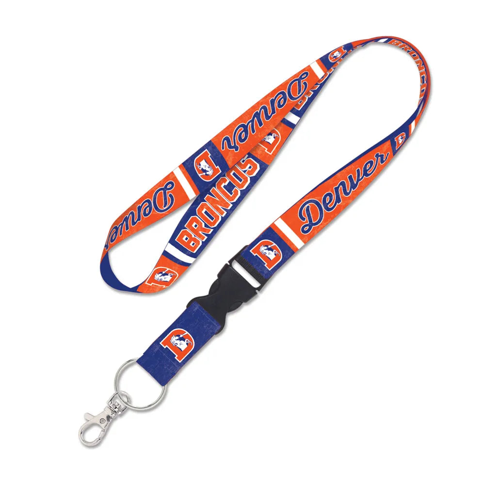 Denver Broncos Throwback Double Sided Lanyard With Detachable Buckle By Wincraft product image 1, provided for visual