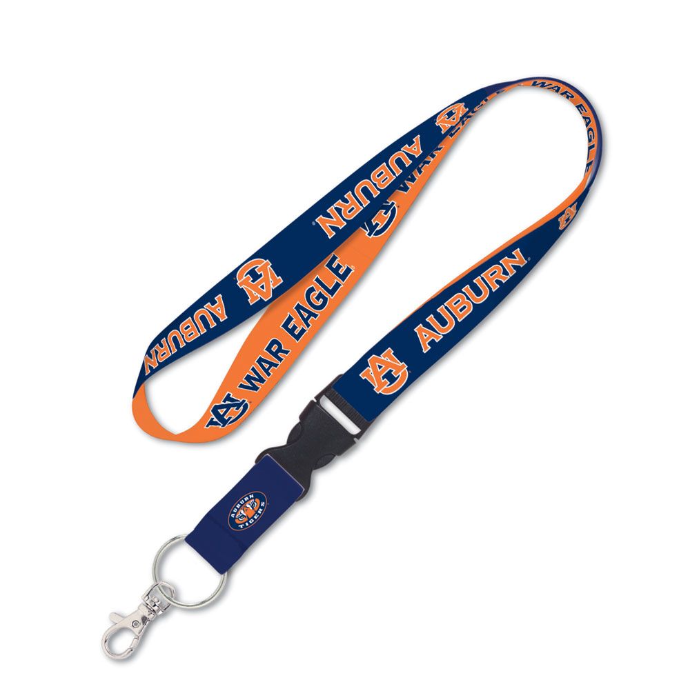 Auburn Tigers "WAR EAGLE" Slogan 1" Lanyard With Detachable Buckle product image 1, provided for visual reference and