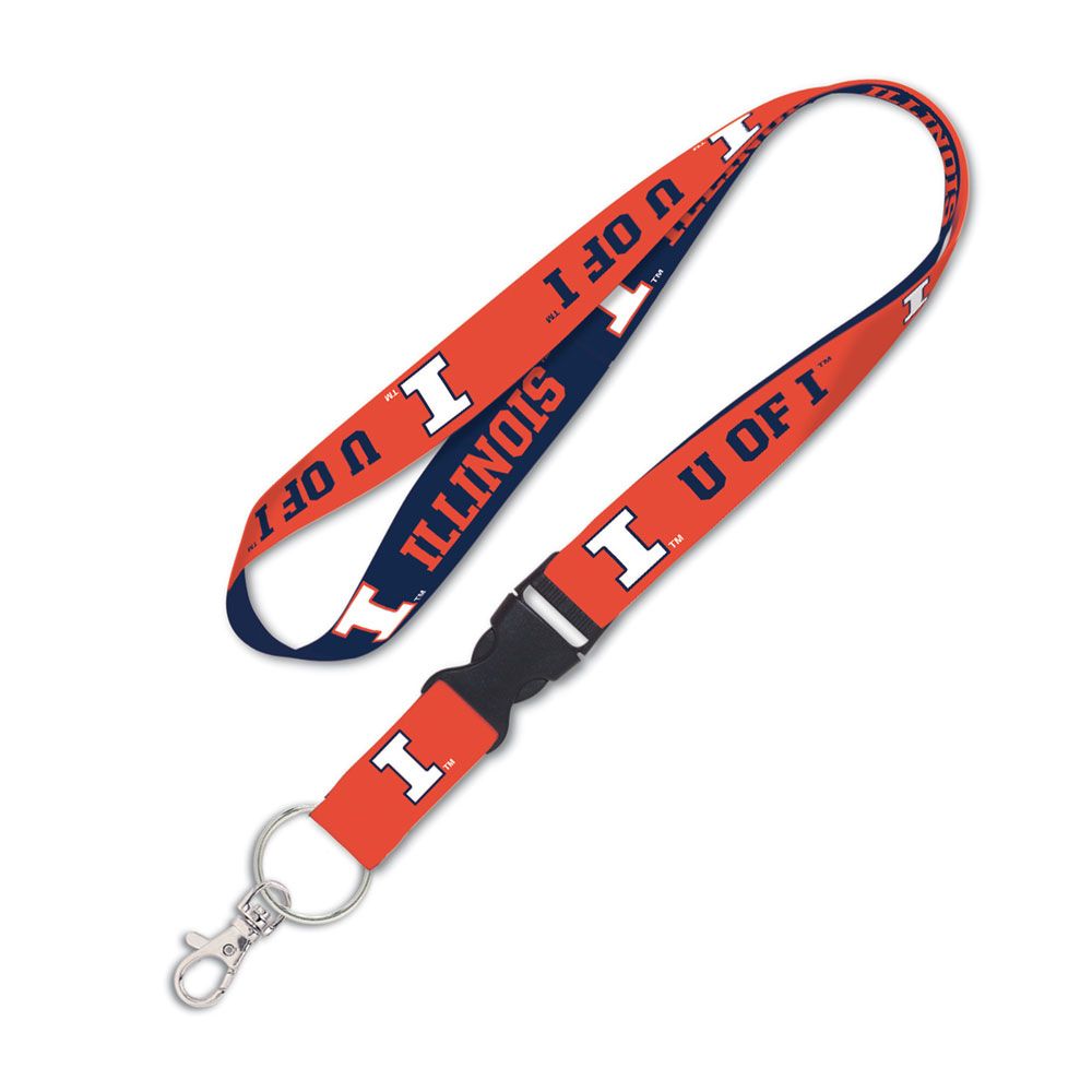 Illinois Fighting Illini Slogan Double Sided Lanyard With Detachable Buckle By Wincraft product image 1, provided for visual