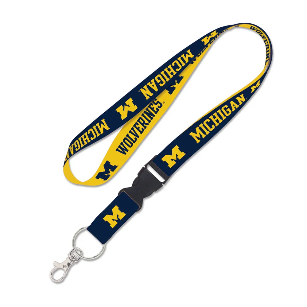 Michigan Wolverines Double Sided Lanyard With Detachable Buckle By Wincraft product image 1, provided for visual reference