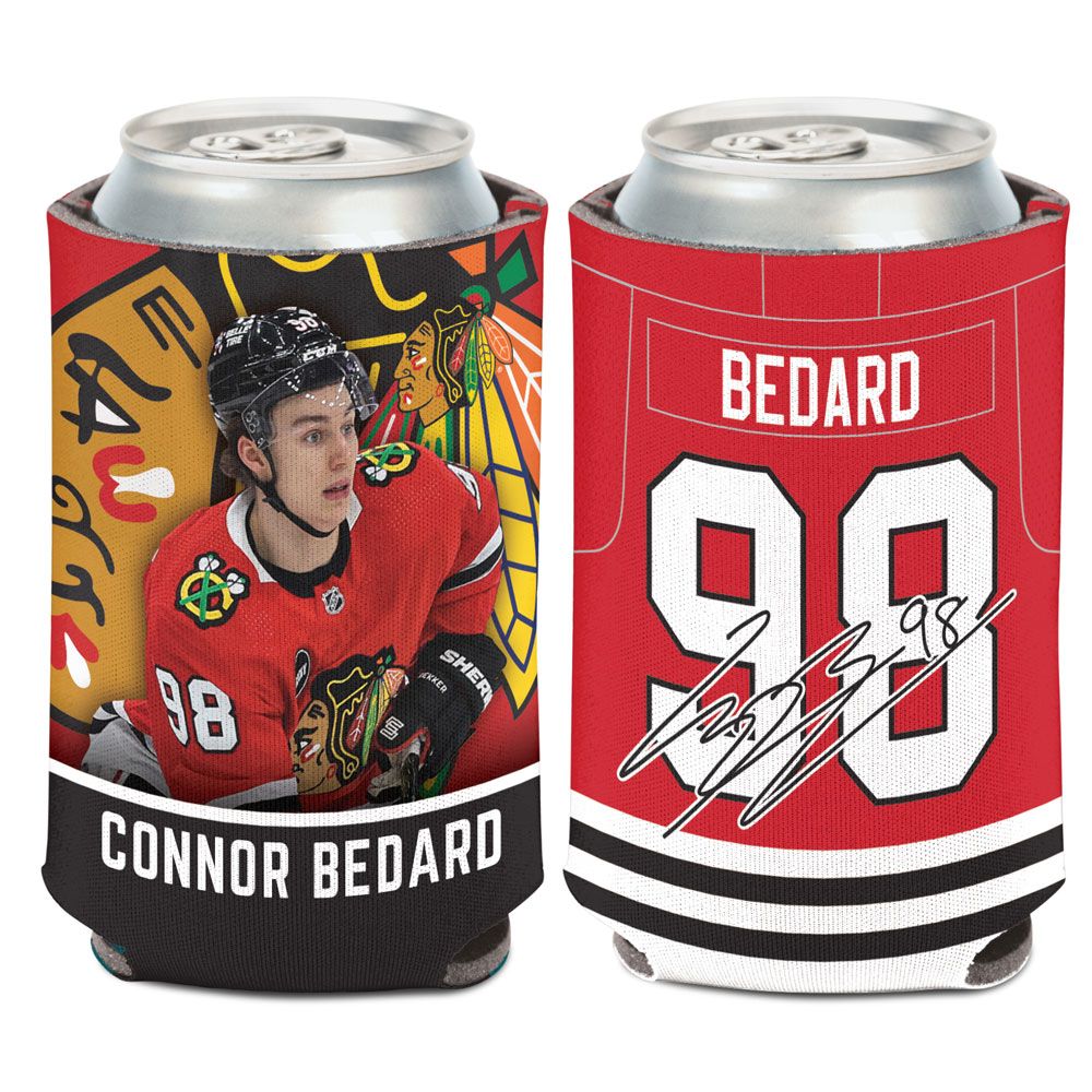 Connor Bedard Chicago Blackhawks 2 Sided 12 oz. Can Cooler By Wincraft product image 1, provided for visual reference and