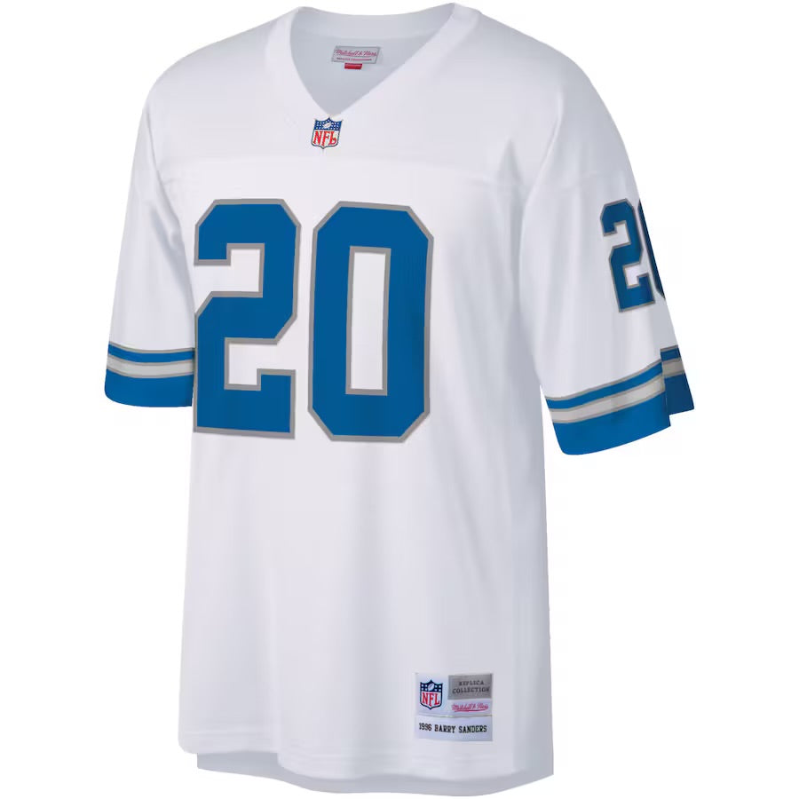 Mens Detroit Lions Barry Sanders Mitchell & Ness White Legacy Replica Jersey product image 2, provided for visual reference