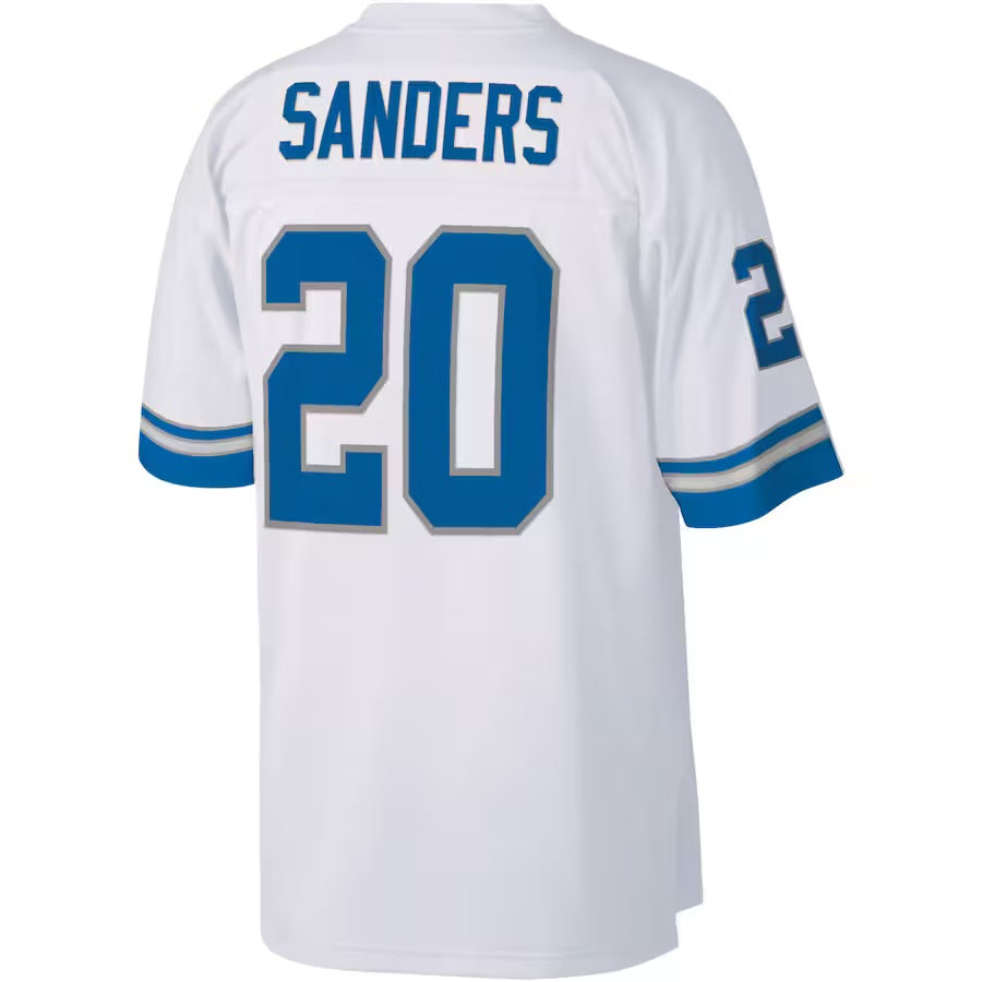 Mens Detroit Lions Barry Sanders Mitchell & Ness White Legacy Replica Jersey product image 3, provided for visual reference