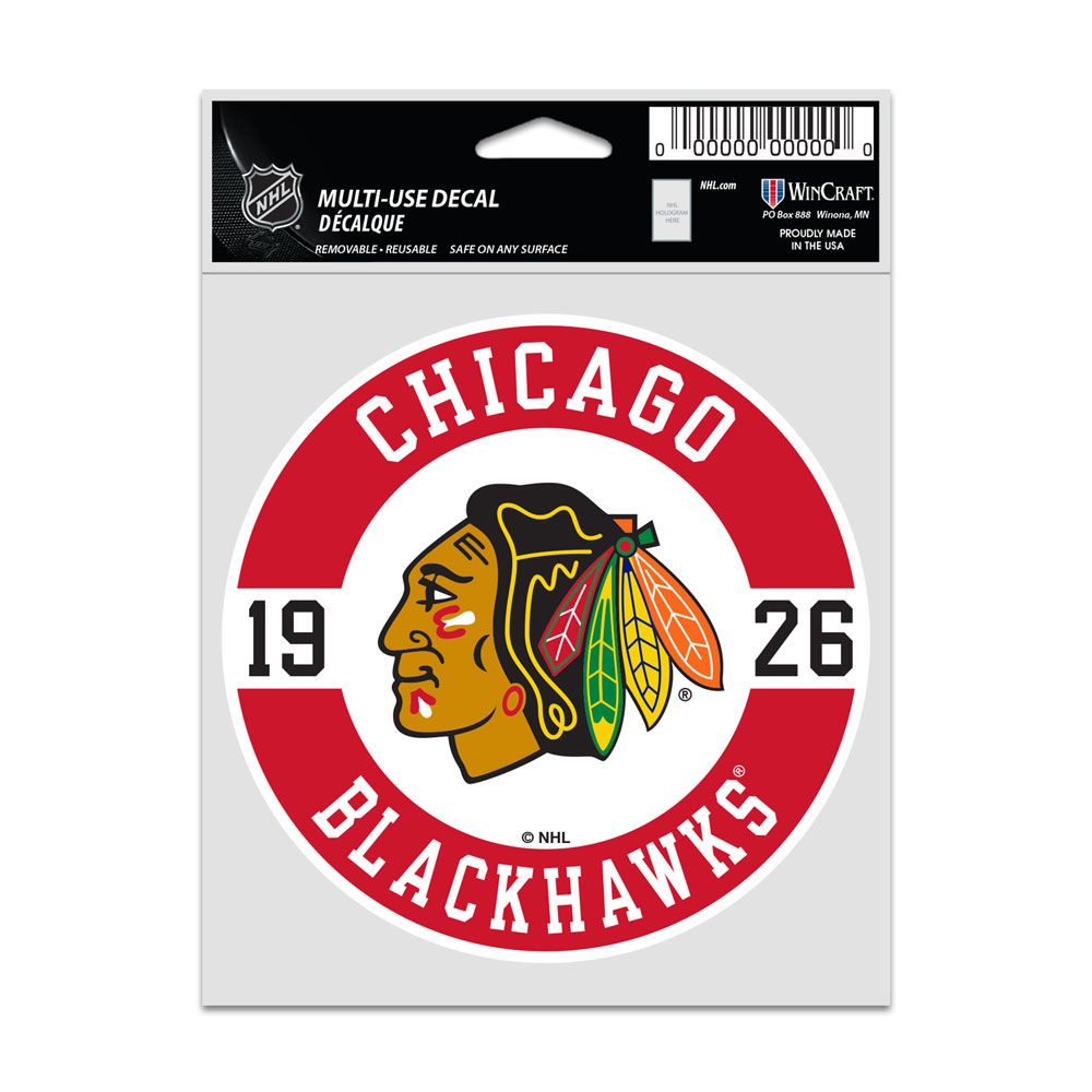 Chicago Blackhawks 3.75X5 Circle Multi Use Decal By Wincraft product image 1, provided for visual reference and product