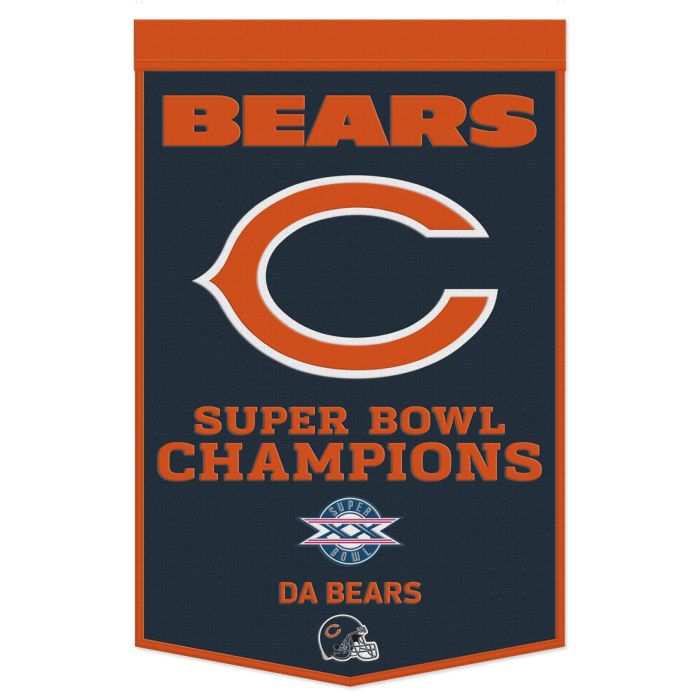 Chicago Bears 24X38 Wool Banner product image 1, provided for visual reference and product detail review