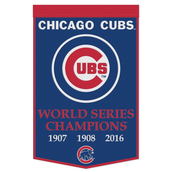 Chicago Cubs 24X38 Wool Dynasty Banner product image 1, provided for visual reference and product detail review