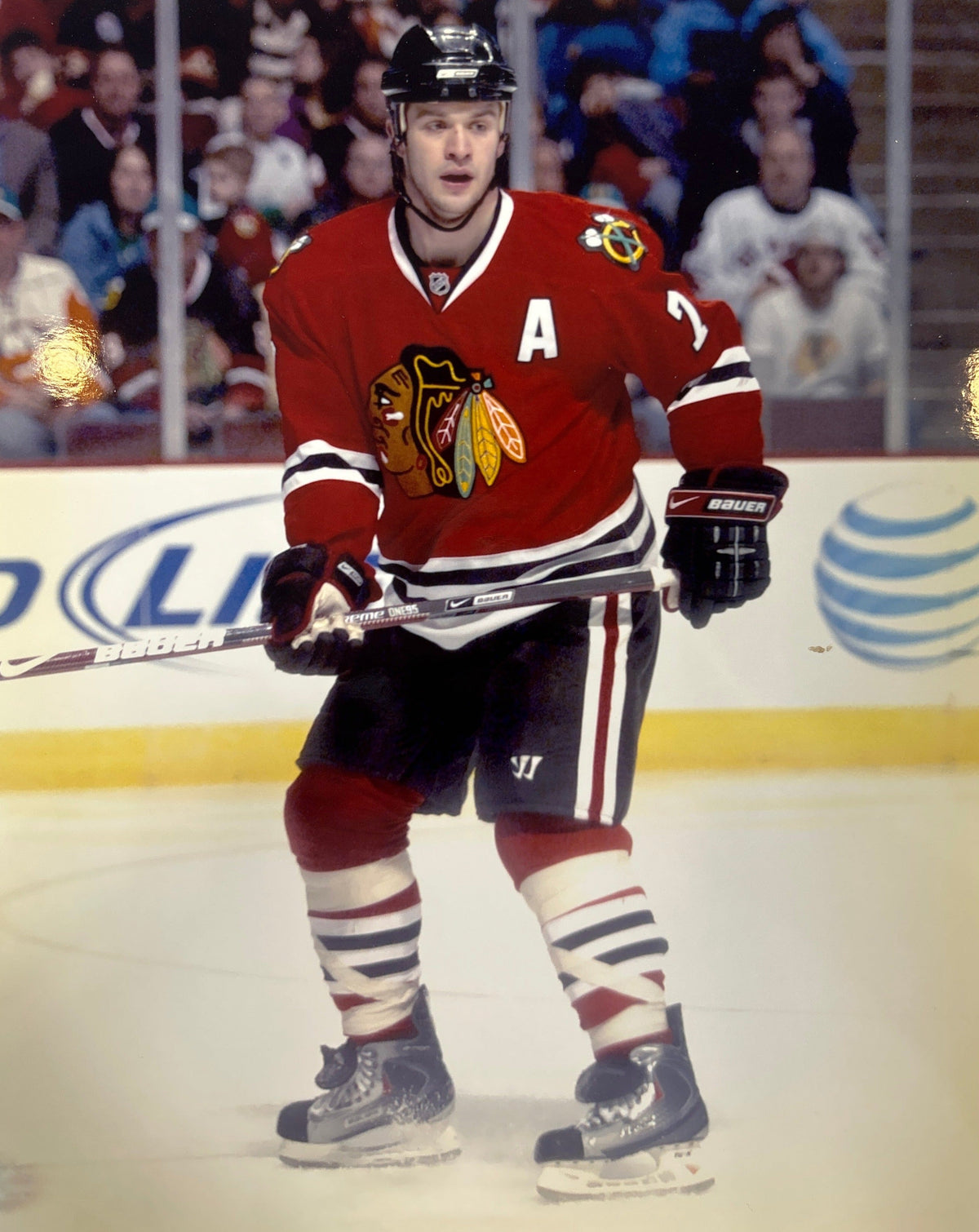 Brent Seabrook "A" Patch Chicago Blackhawks Action Photo (8X10) product image 1, provided for visual reference and product