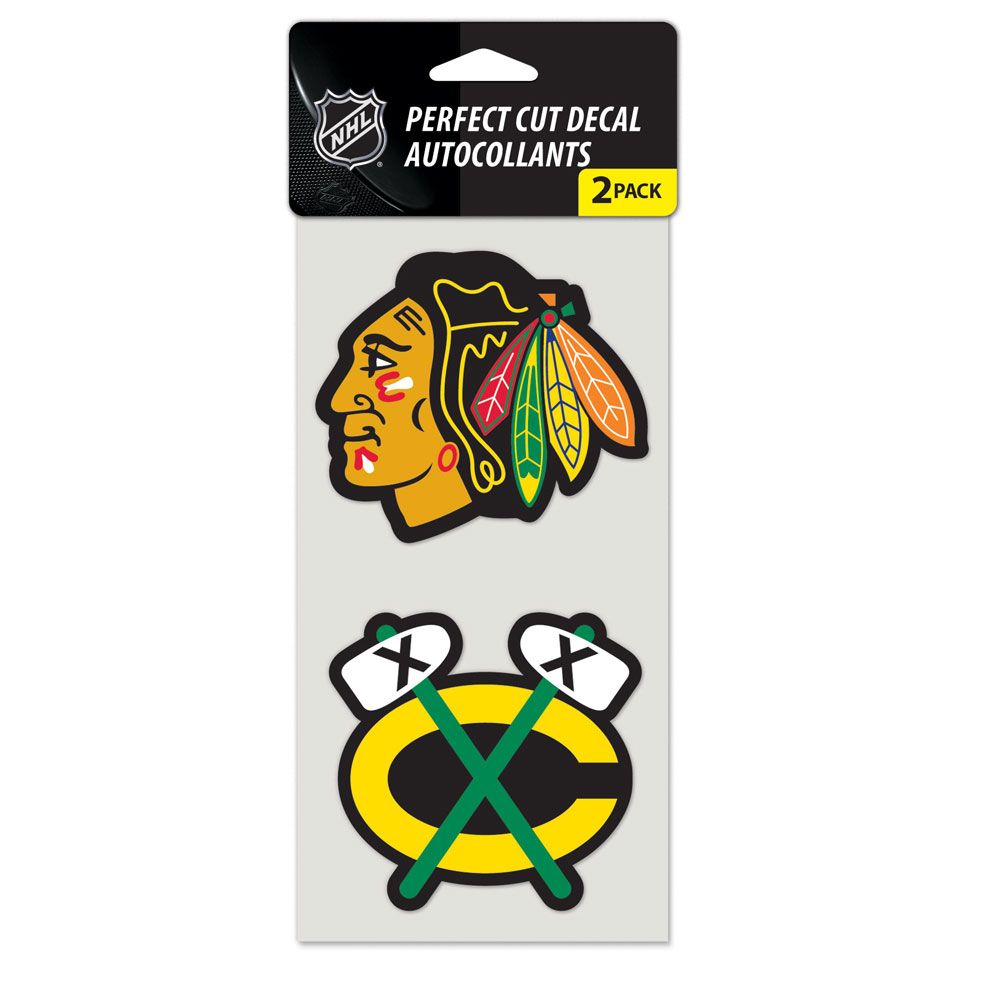 Chicago Blackhawks 2-Pack Perfect Cut Decal By Wincraft product image 1, provided for visual reference and product detail