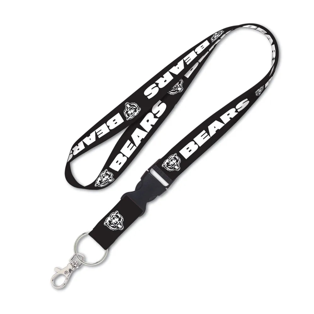 Chicago Bears Retro Black and White 1" Lanyard By Wincraft product image 1, provided for visual reference and product detail
