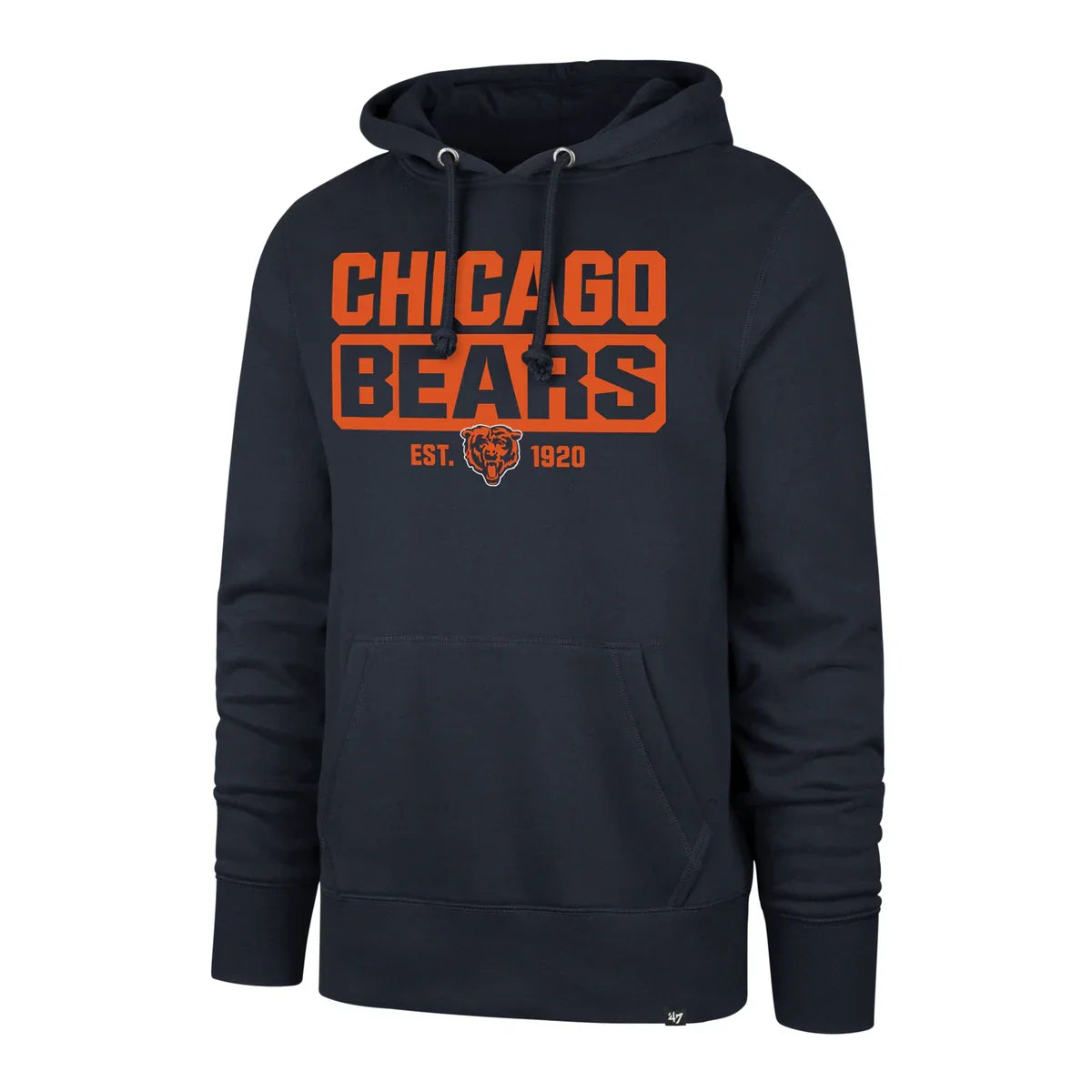 Chicago Bears Box Out Fall Navy Headline Hoodie for Men product image 1, provided for visual reference and product detail