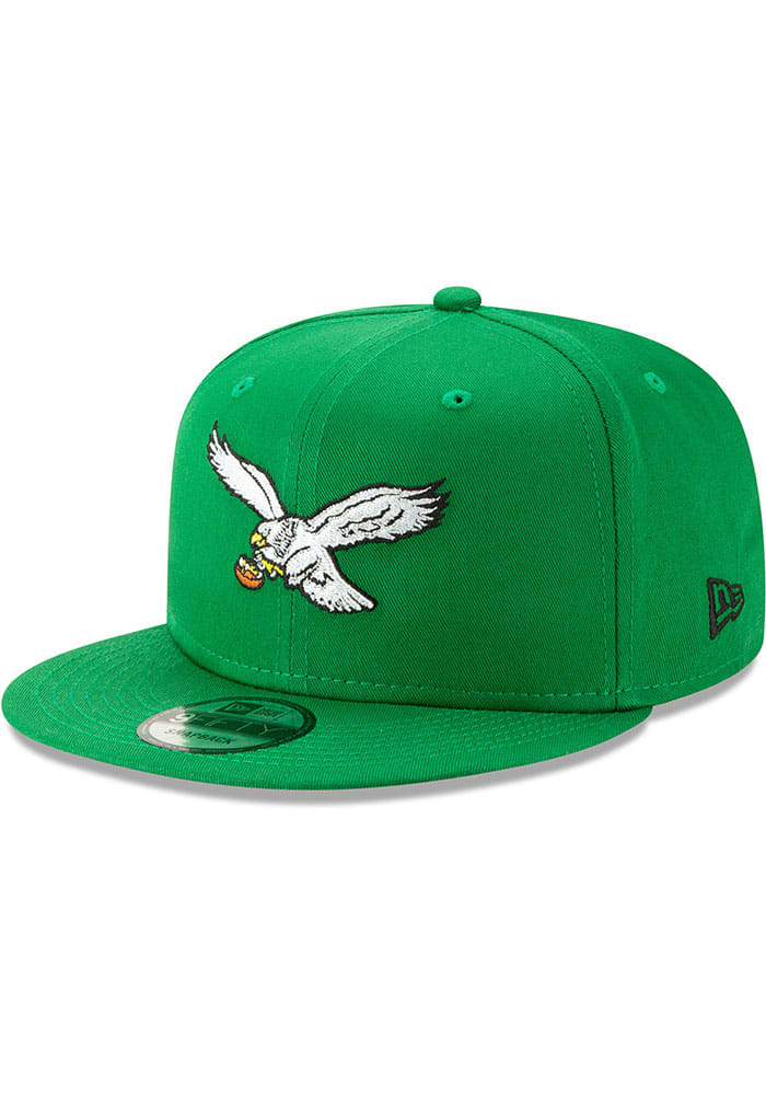 Philadelphia Eagles New Era Green Classic Logo 9FIFTY Adjustable Snapback Hat product image 1, provided for visual reference