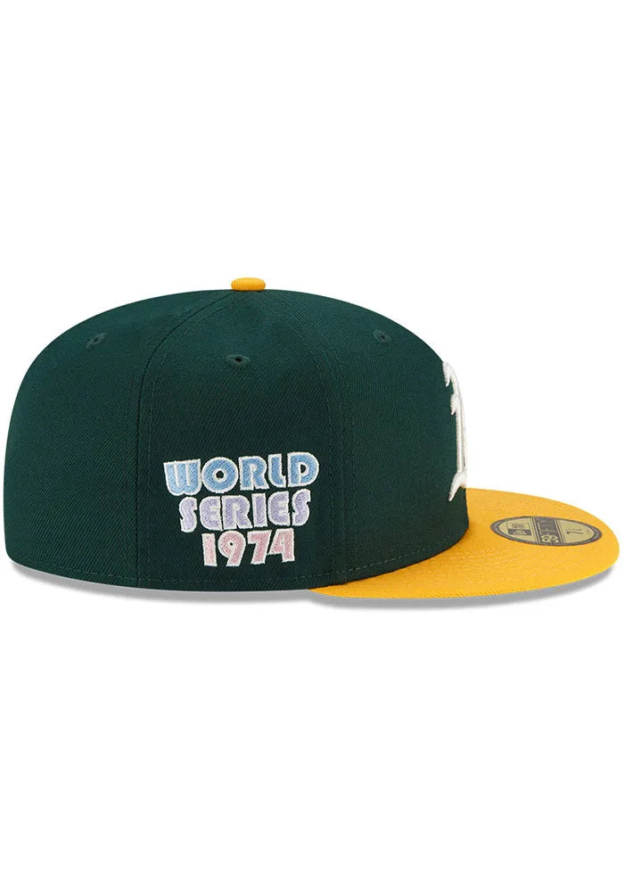 Oakland Athletics Green Classic 1974 World Series Pop Sweat New Era 59Fifty Fitted Hat product image 4, provided for visual