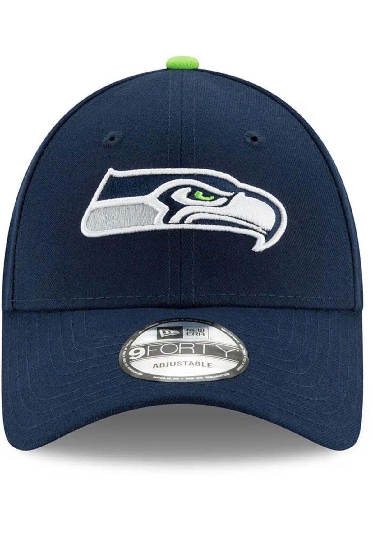 Seattle Seahawks Navy Team Classic New Era 9Forty Adjustable Hat product image 2, provided for visual reference and product