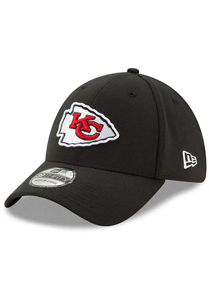 Kansas City Chiefs New Era Black Team Classic 39THIRTY Flex Hat for Men product image 2, provided for visual reference and