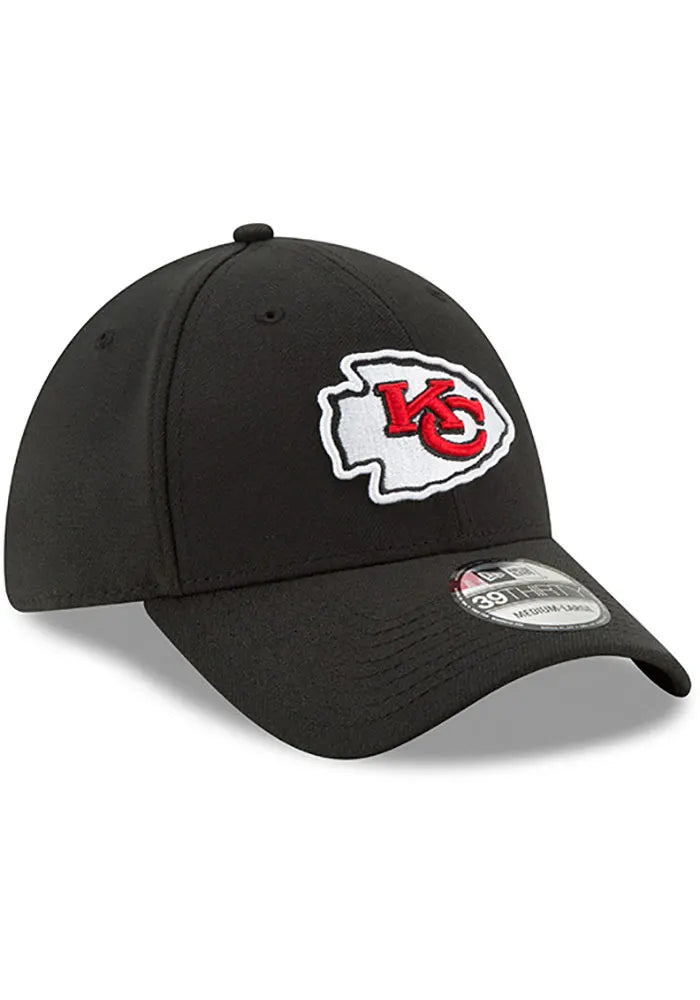 Kansas City Chiefs New Era Black Team Classic 39THIRTY Flex Hat for Men product image 4, provided for visual reference and