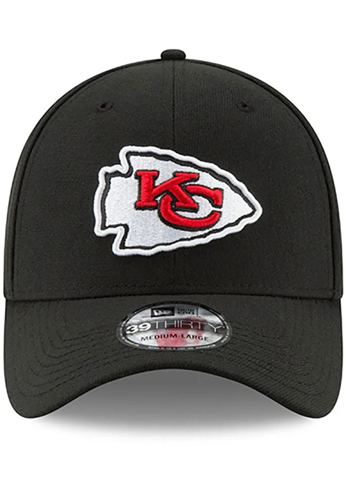 Kansas City Chiefs New Era Black Team Classic 39THIRTY Flex Hat for Men product image 3, provided for visual reference and