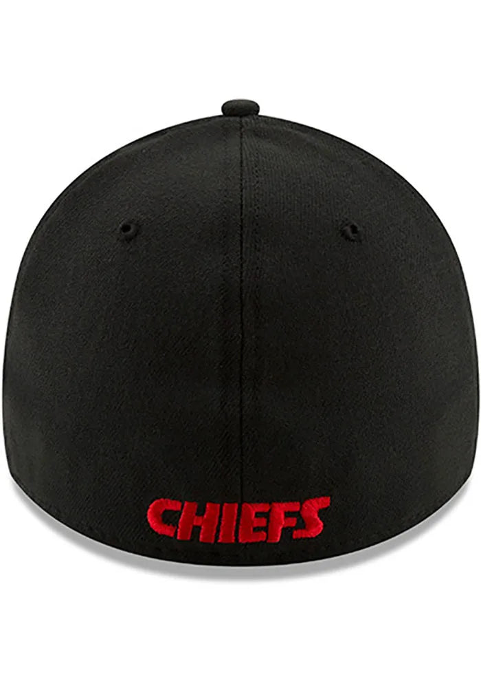 Kansas City Chiefs New Era Black Team Classic 39THIRTY Flex Hat for Men product image 7, provided for visual reference and