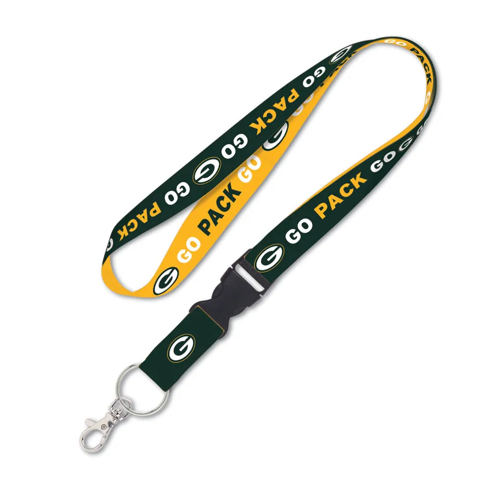 Green Bay Packers Slogan 1" Lanyard with Detachable Buckle By Wincraft product image 1, provided for visual reference and