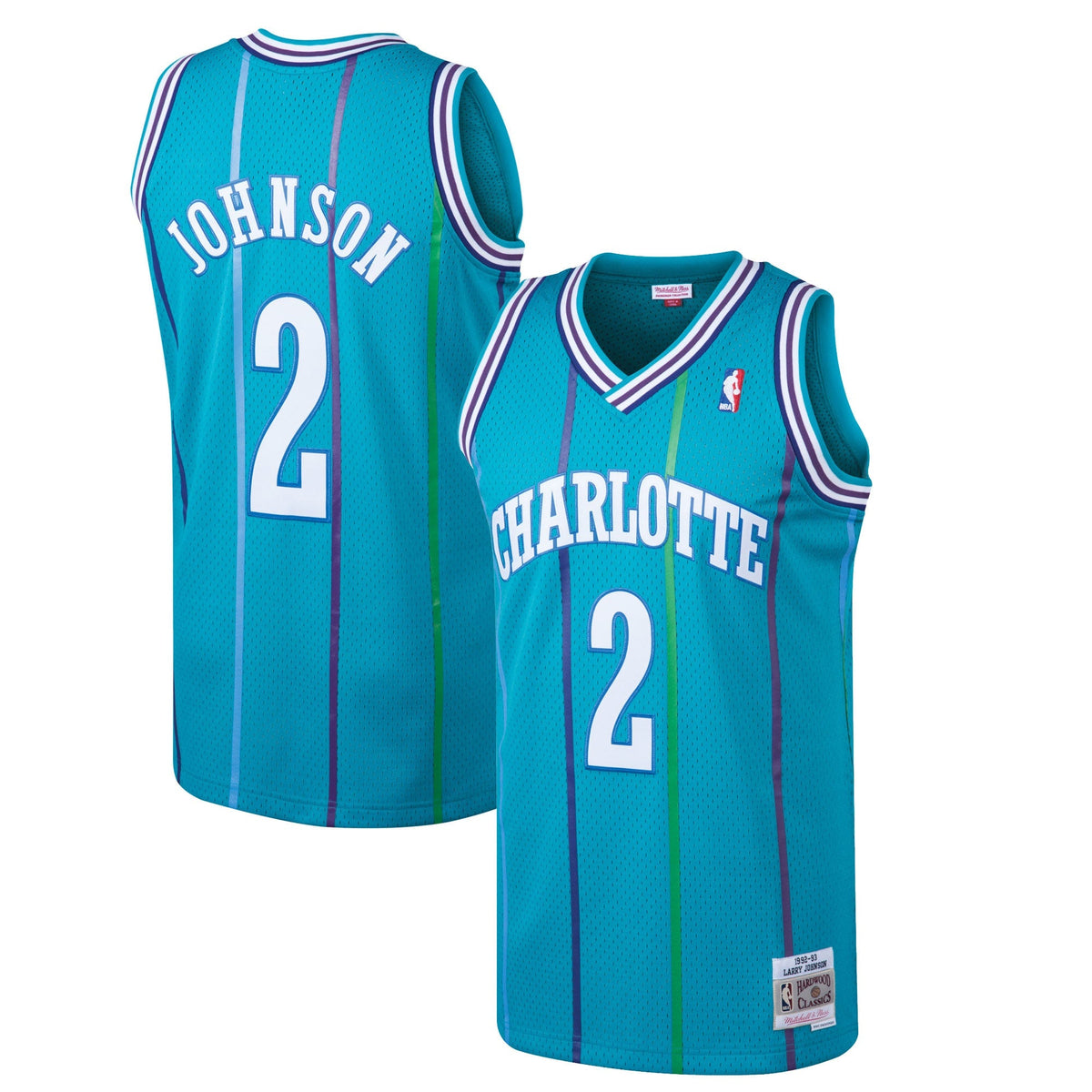 Men's Mitchell & Ness Larry Johnson Teal Charlotte Hornets product image 2