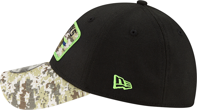 Seattle Seahawks New Era Black 2021 Salute to Service 39THIRTY Flex Hat for Men product image 5, provided for visual