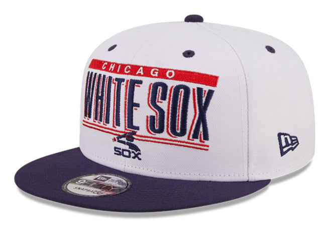 Chicago White Sox White/Navy Retro Title 9FIFTY Snapback Hat product image 1, provided for visual reference and product