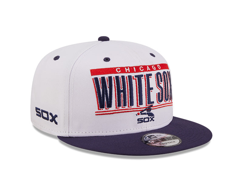 Chicago White Sox White/Navy Retro Title 9FIFTY Snapback Hat product image 3, provided for visual reference and product