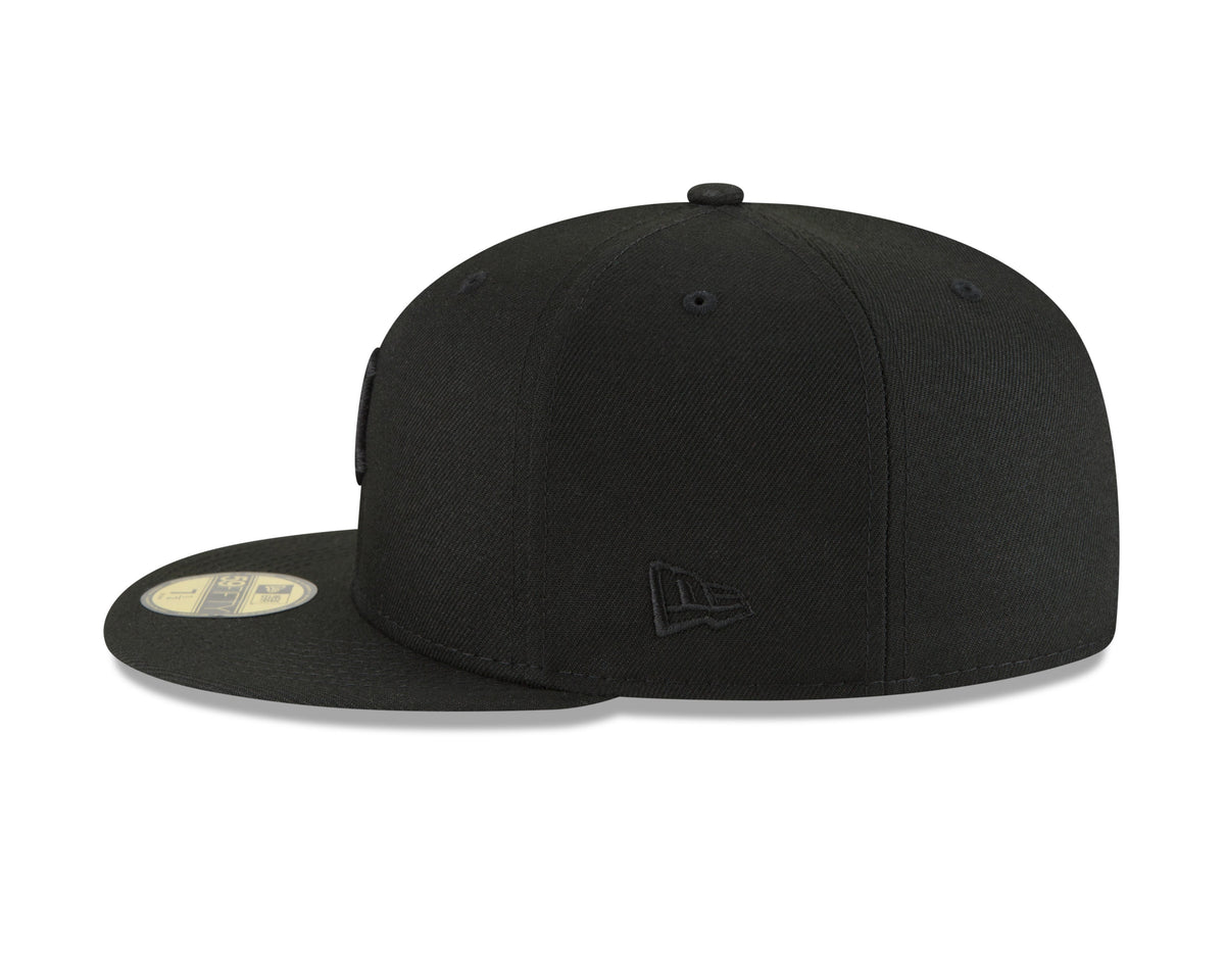Detroit Tigers New Era Tonal Black On Black 59FIFTY Fitted Hat for Men product image 4, provided for visual reference and