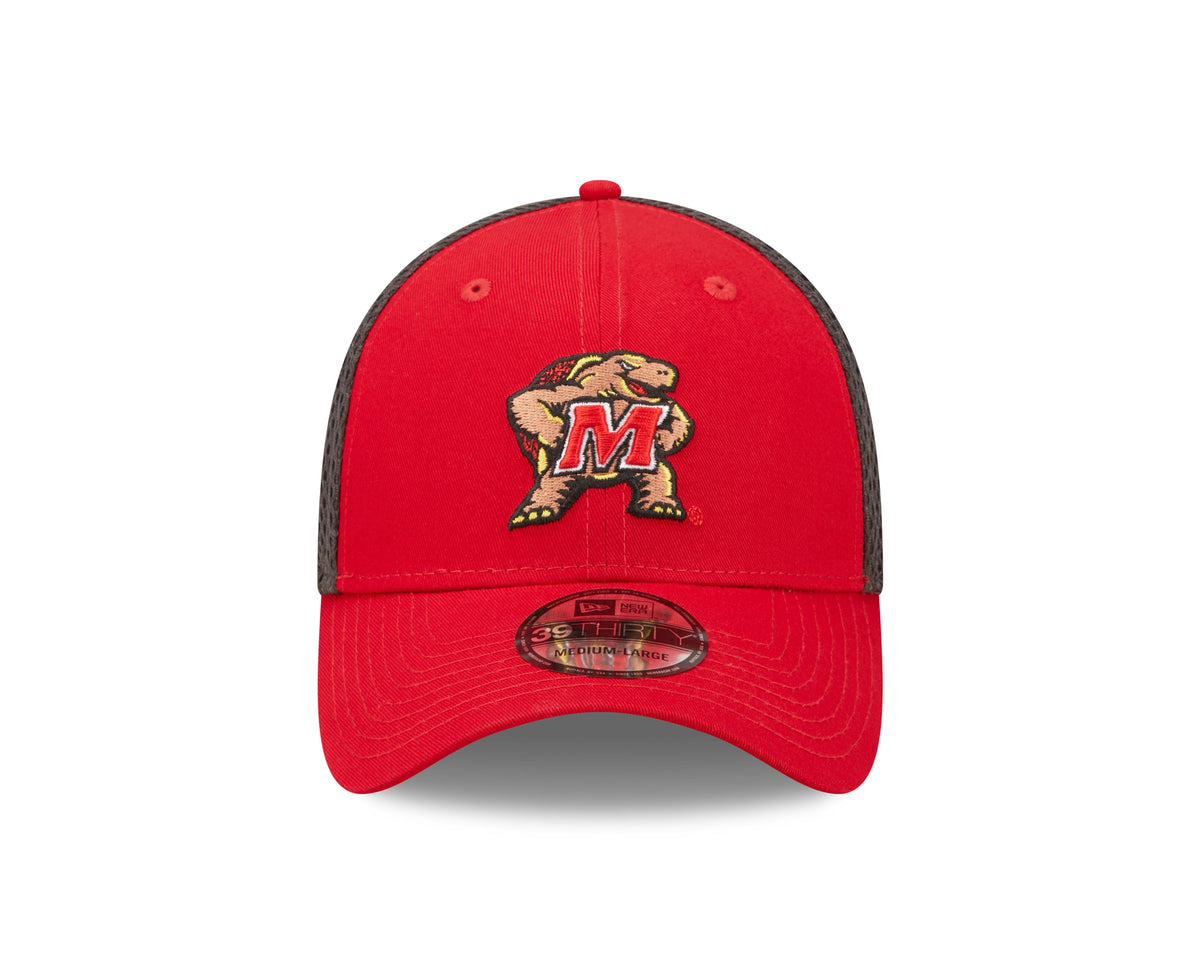 Maryland Terrapins New Era Red/Graphite Team Neo 39THIRTY Flex Hat product image 2, provided for visual reference and