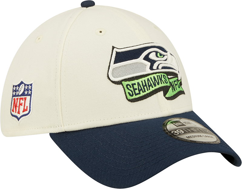 Seattle Seahawks New Era Action Chrome/Navy 2022 Sideline 39THIRTY Flex Hat for Men product image 3, provided for visual