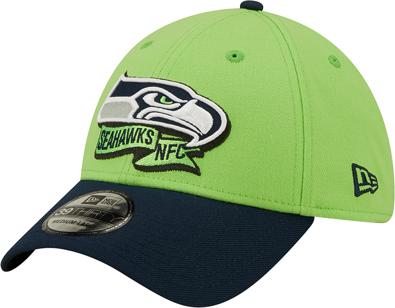 Seattle Seahawks New Era Action Green/Navy 2022 Sideline 39THIRTY Flex Hat for Men product image 1, provided for visual