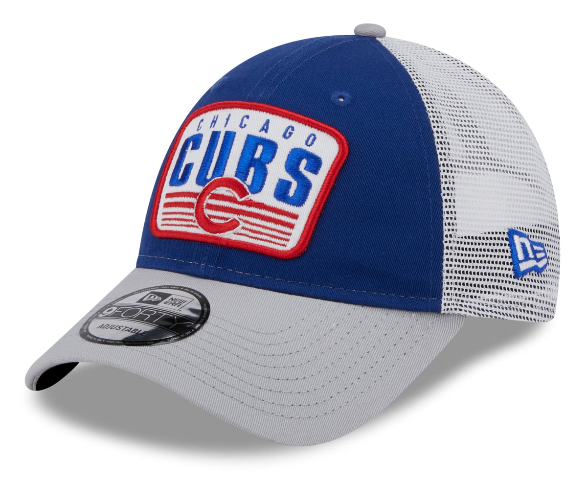 Chicago Cubs New Era 2 Tone Royal/Gray Patch Trucker 9FORTY Adjustable Hat product image 1, provided for visual reference