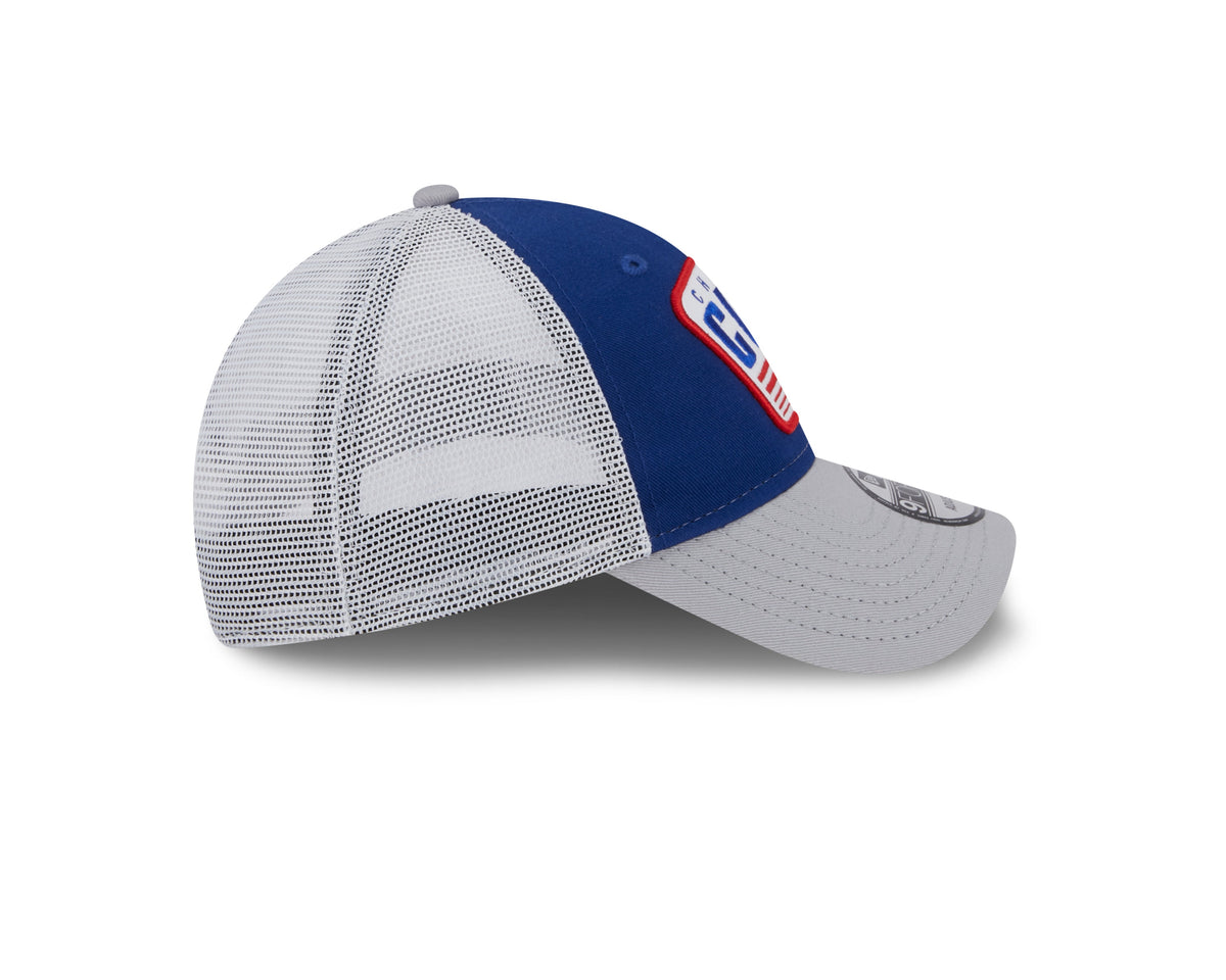 Chicago Cubs New Era 2 Tone Royal/Gray Patch Trucker 9FORTY Adjustable Hat product image 5, provided for visual reference