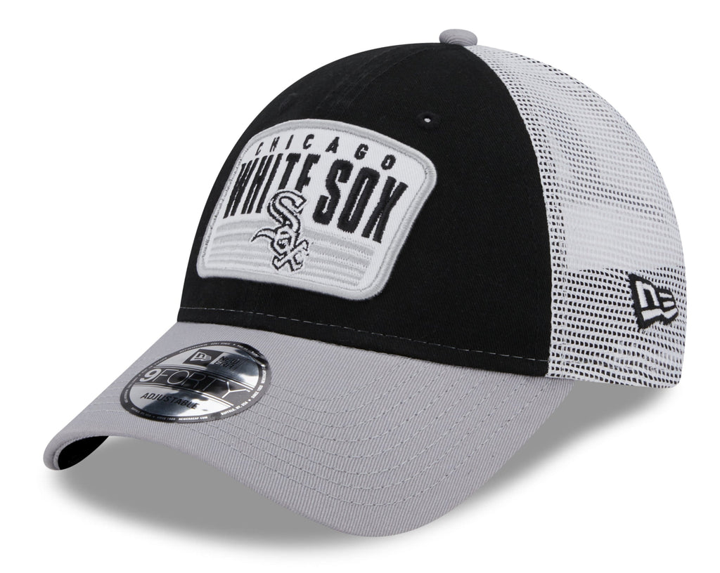 Chicago White Sox New Era 2 Tone Black/Gray Patch Trucker 9FORTY Adjustable Hat product image 1, provided for visual