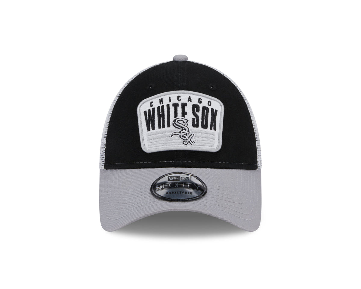 Chicago White Sox New Era 2 Tone Black/Gray Patch Trucker 9FORTY Adjustable Hat product image 2, provided for visual
