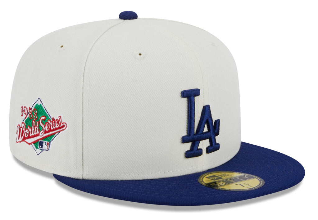 Los Angeles Dodgers 1988 World Series Cream/Royal New Era Retro 59FIFTY Fitted Hat product image 1, provided for visual