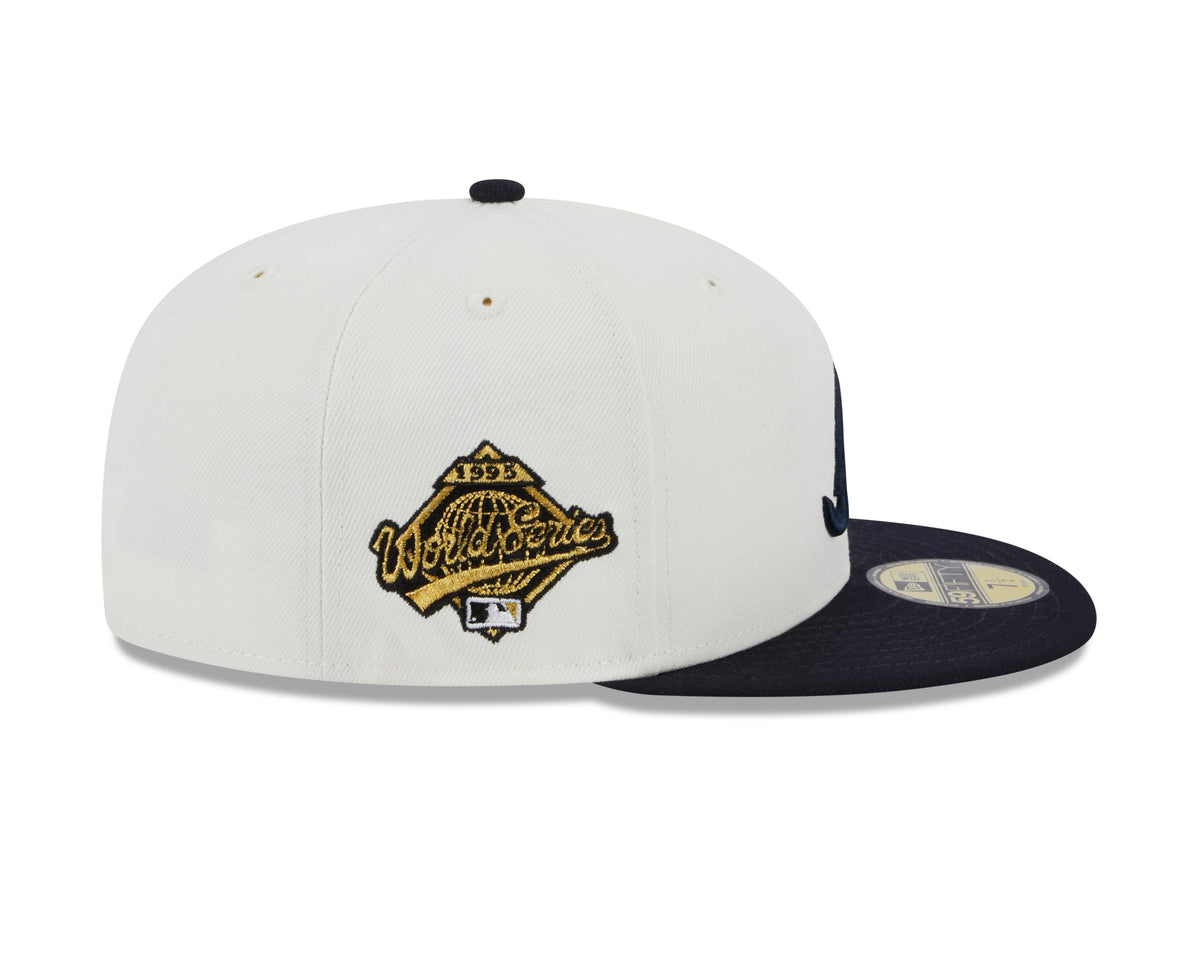 Atlanta Braves 1995 World Series Cream/Navy New Era Retro 59FIFTY Fitted Hat product image 4, provided for visual reference