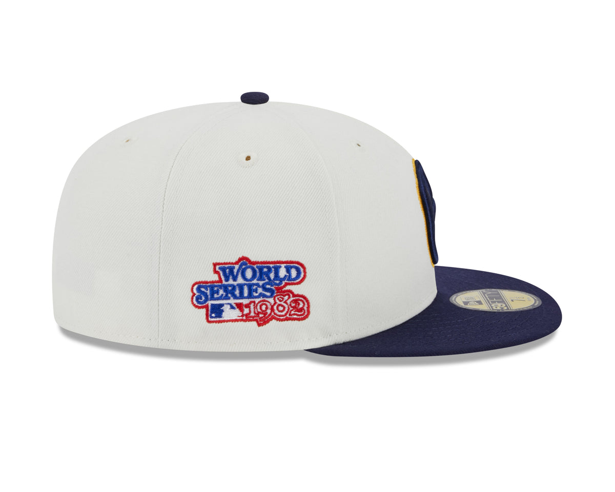 Milwaukee Brewers 1982 World Series Cream/Navy New Era Retro 59FIFTY Fitted Hat product image 4, provided for visual