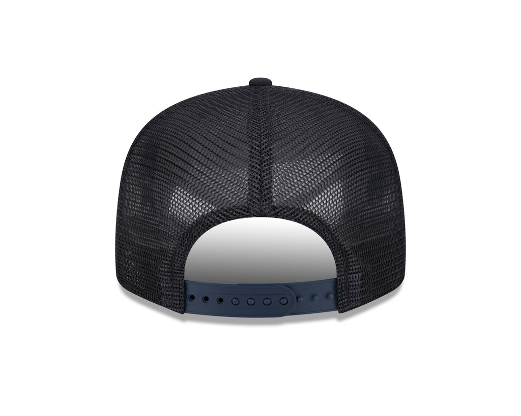 New York Yankees New Era Navy Stacked 9FIFTY Mesh Trucker Snapback Hat product image 6, provided for visual reference and