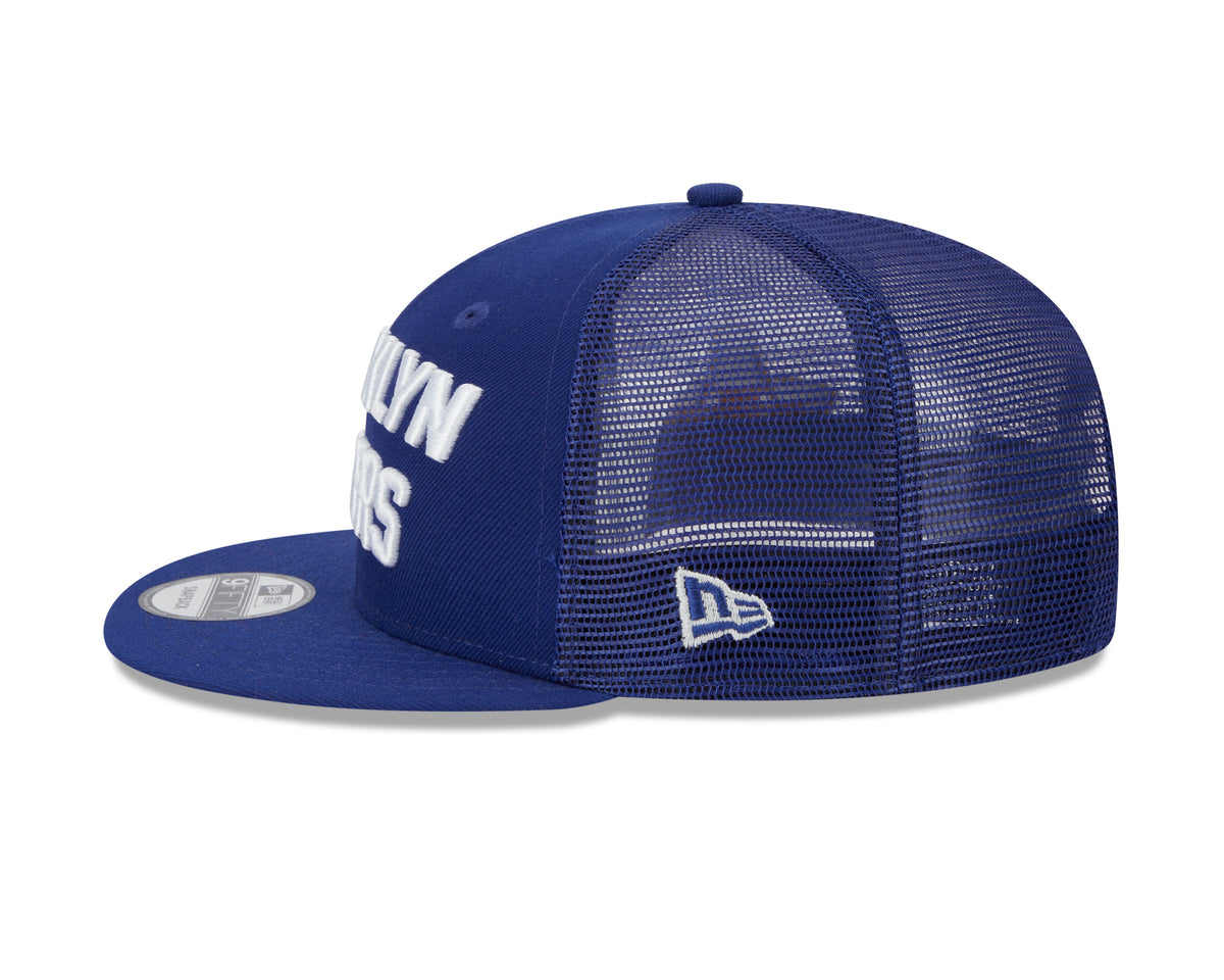 Brooklyn Dodgers New Era Blue Stacked 9FIFTY Mesh Trucker Snapback Hat product image 5, provided for visual reference and
