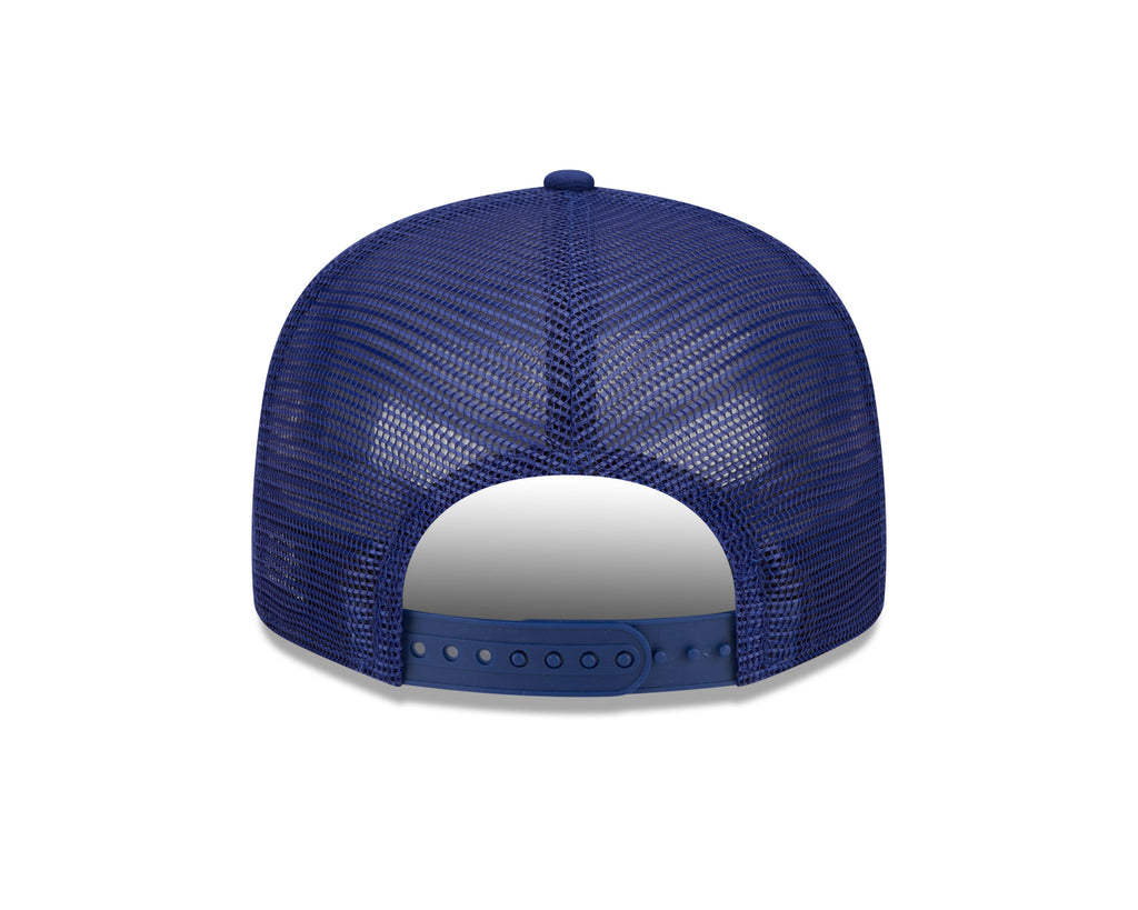 Brooklyn Dodgers New Era Blue Stacked 9FIFTY Mesh Trucker Snapback Hat product image 6, provided for visual reference and